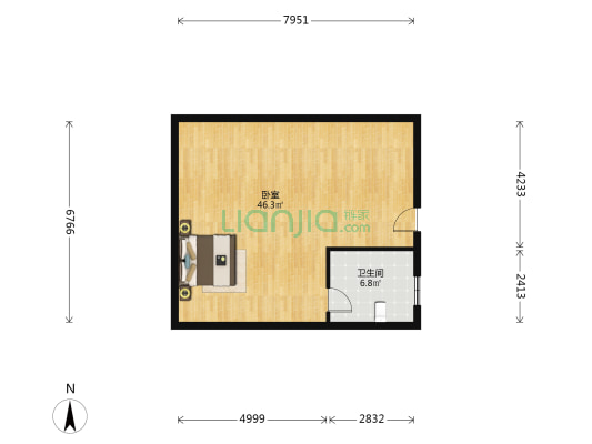 金涛国际大厦 1室0厅1卫 79平方