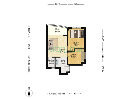 南贸综合楼 2室1厅1卫 42平方