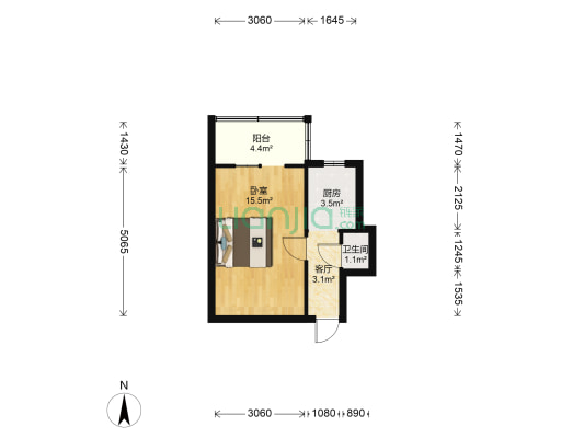 凤玉里 1室1厅1卫 36平方
