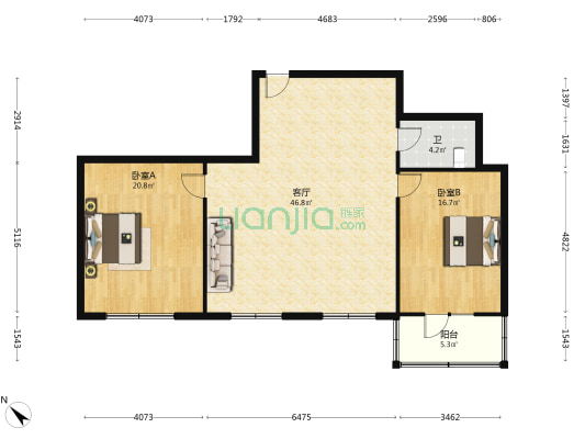 南航花园 2室1厅1卫 114平方