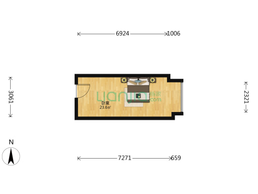 龙湖湘江星座 1室0厅0卫 35平方