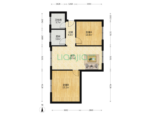 永康路71号 2室1厅1卫 76平方