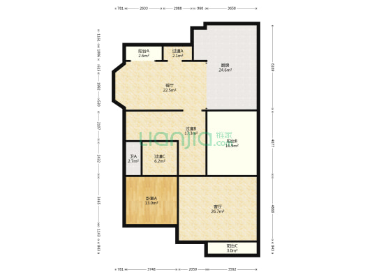 海川泓久山墅 1室2厅1卫 470平方