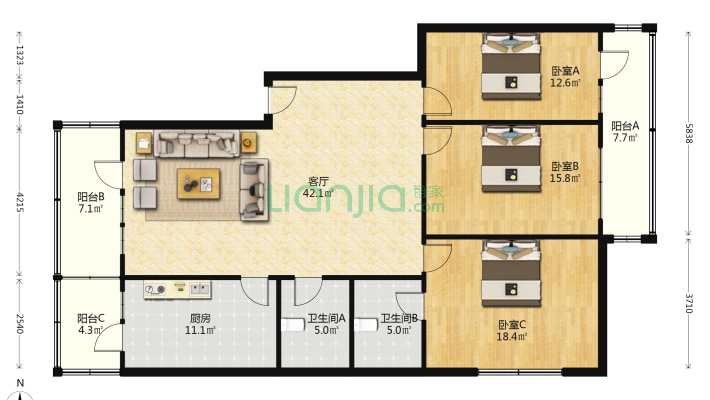 锦山路二手房实景图