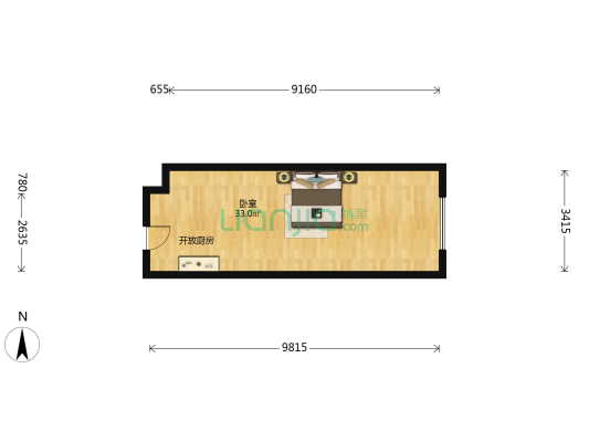 中海滨江U-BOX 1室0厅0卫 51平方