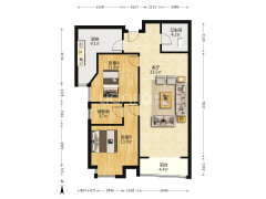钻石商圈 高品质社区 两室双卫好楼层精装修拎包入住-涿州君临天下御景园户型图