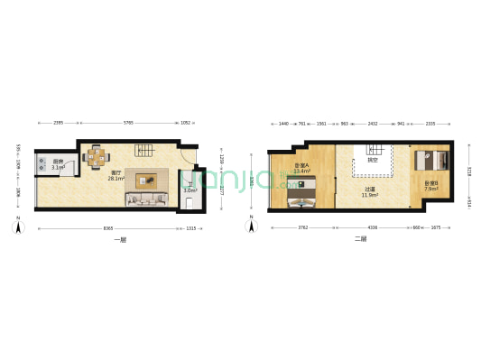 华菱蓝调国际 2室1厅1卫 83平方
