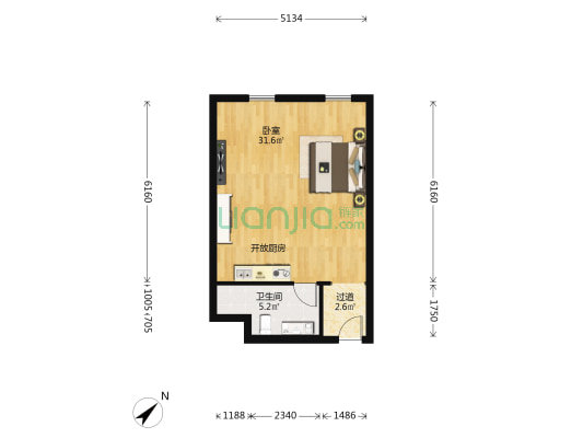 悦MOMA 1室0厅1卫 60平方