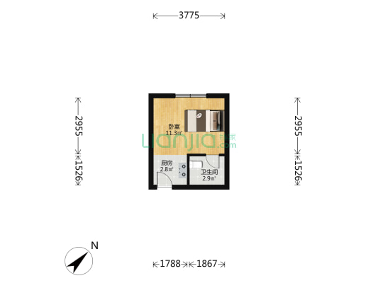 侨企大厦 1室0厅1卫 24平方