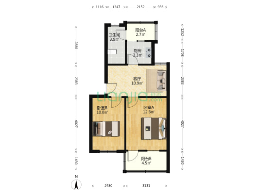 大同路 2室1厅1卫 58平方