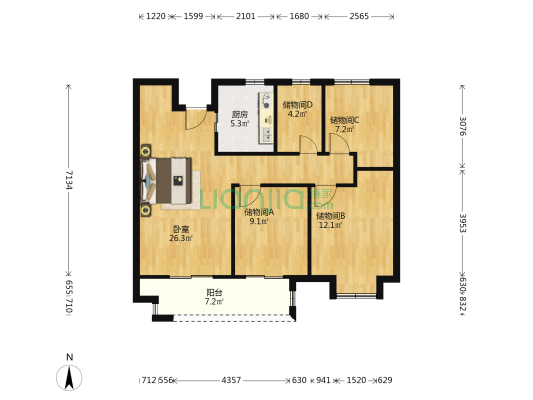 吴樾东方 1室0厅0卫 100平方