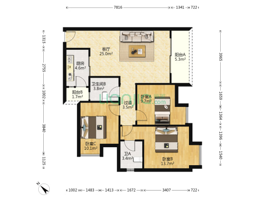 优跃城 3室1厅2卫 0平方