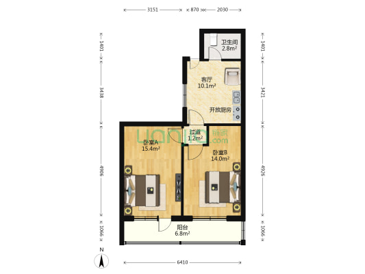西直门外南路 2室1厅1卫 66平方