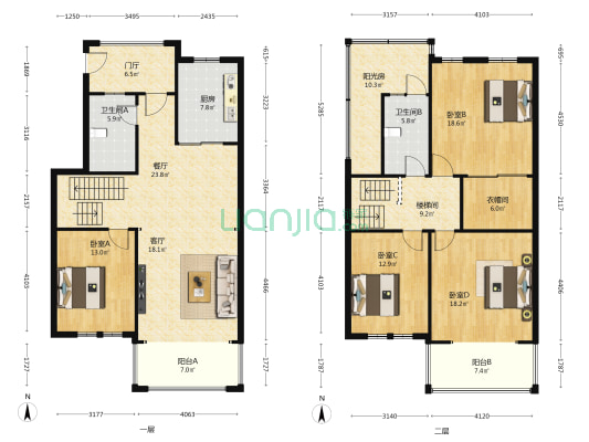 大湖美锦东区 4室2厅2卫 178平方