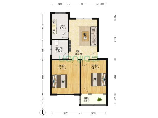 水利局东院 2室1厅1卫 79平方