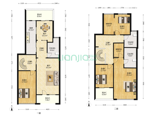 亲亲家园 4室2厅3卫 180平方
