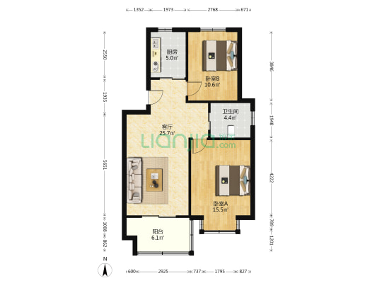 竹山新村 2室1厅1卫 77平方