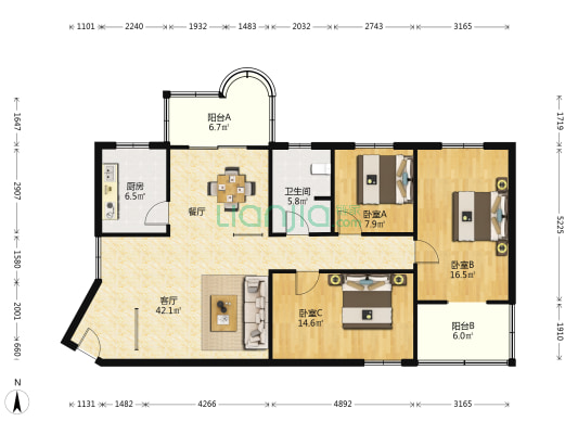 和平门生活区 3室1厅1卫 141平方