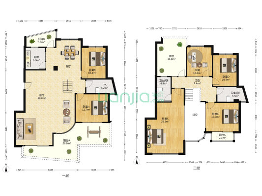 南湖碧园 6室1厅3卫 239平方