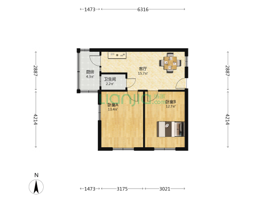 兴宜里 2室1厅1卫 40平方