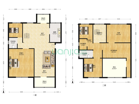 天伦城 7室2厅2卫 225平方