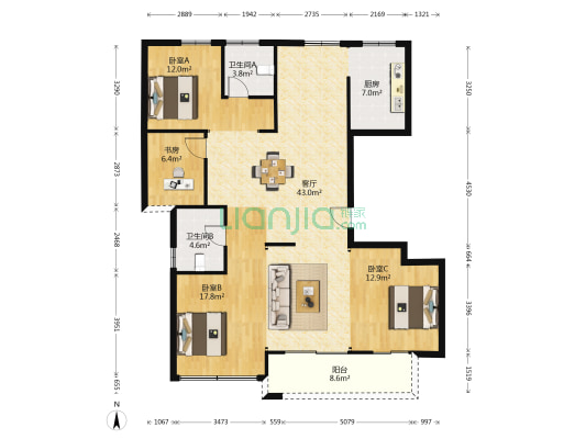 美伦美郡 4室1厅2卫 132平方