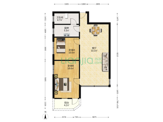 农林上路二横路 2室1厅1卫 83平方