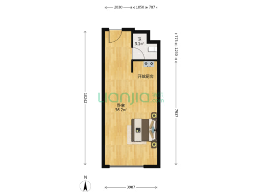 凯丹SOHO 1室0厅1卫 59平方