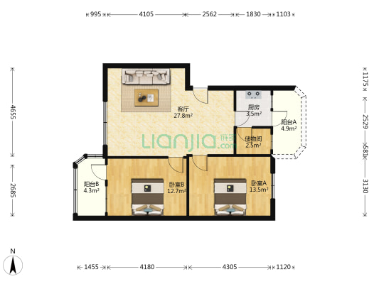 花都站前路 2室1厅0卫 74平方