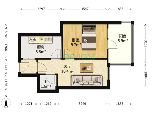 兰州市科委家属院 1室1厅1卫 42平方