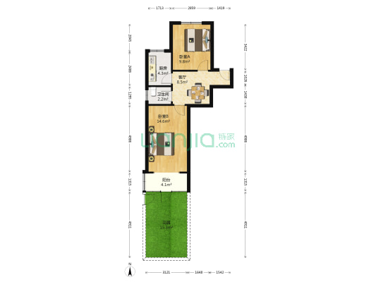 辛家庄三小区（三明北路） 2室1厅1卫 57平方