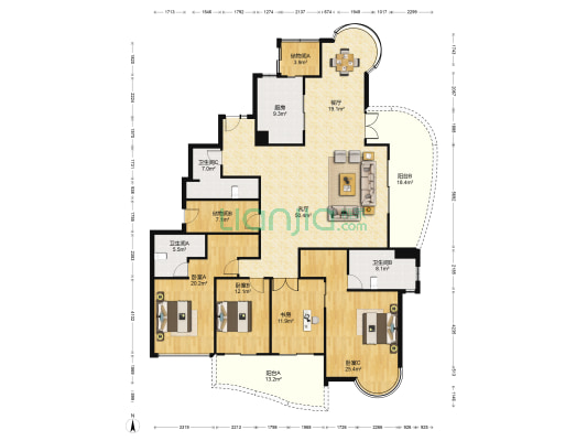 金色尚品 4室2厅3卫 266平方