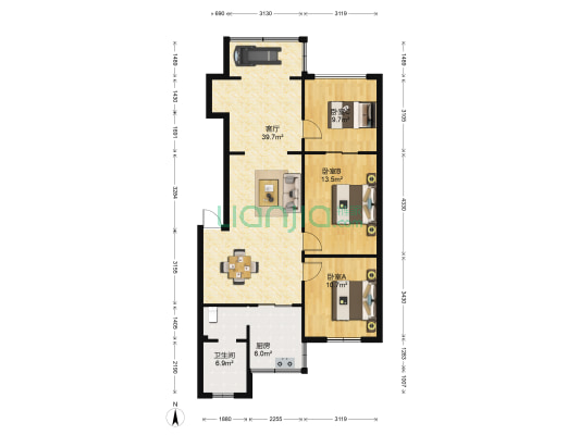科院街3号 3室1厅1卫 94平方