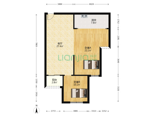 红光景观苑 2室1厅0卫 88平方
