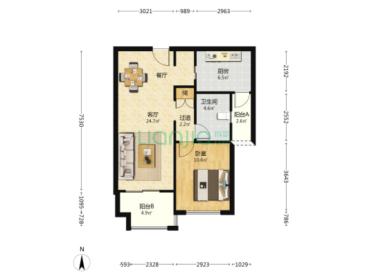 远雄徐汇园 1室1厅1卫 77平方