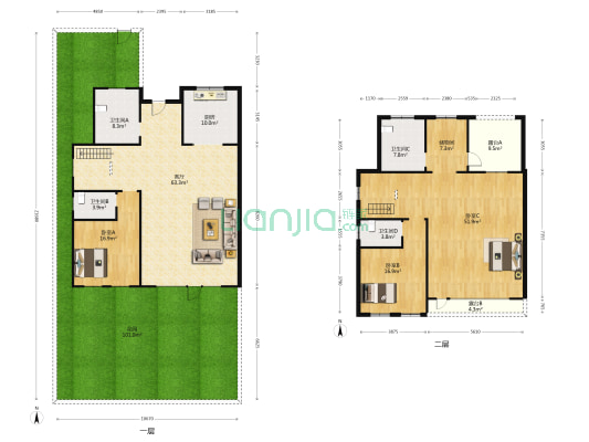 博纳庄园 3室1厅4卫 291平方