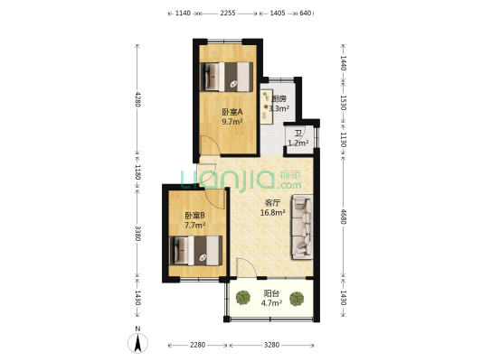 洞麻二区 2室1厅1卫 50平方