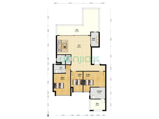 雅居乐星瀚雅府一组团 3室1厅3卫 138平方