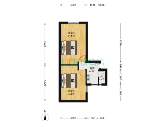 汉阳大道372/374/376号 2室0厅1卫 41平方