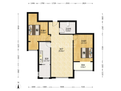 金竹花园  全阳两居  房本满五  毛坯  业主诚意出售-涿州金竹花园户型图