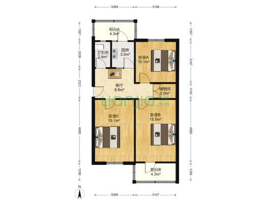 德望里 3室1厅1卫 81平方
