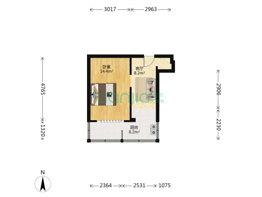 农机校宿舍 1室1厅0卫 40平方