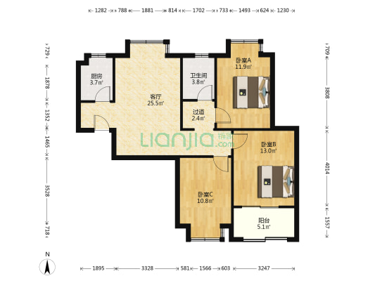 八斗路 3室1厅1卫 97平方