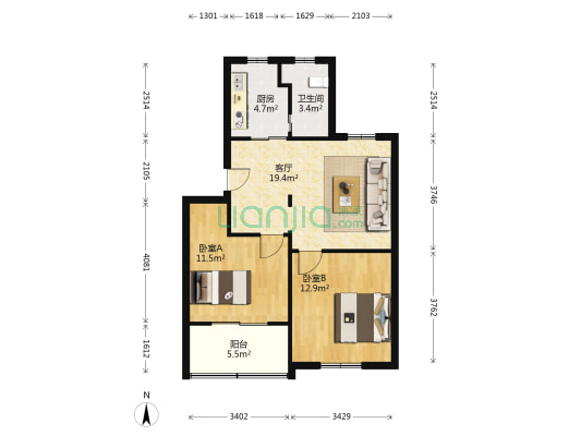 南苑二村 2室1厅1卫 71平方