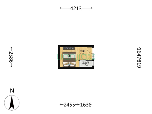 园景胡同 1室0厅1卫 14平方