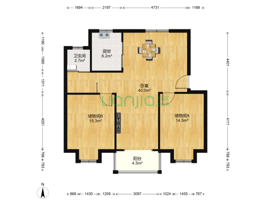亭苑社区B区 1室0厅1卫 95平方