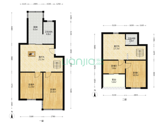 木材厂综合楼 4室2厅2卫 112平方