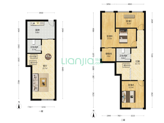 万佳居 3室1厅2卫 63平方