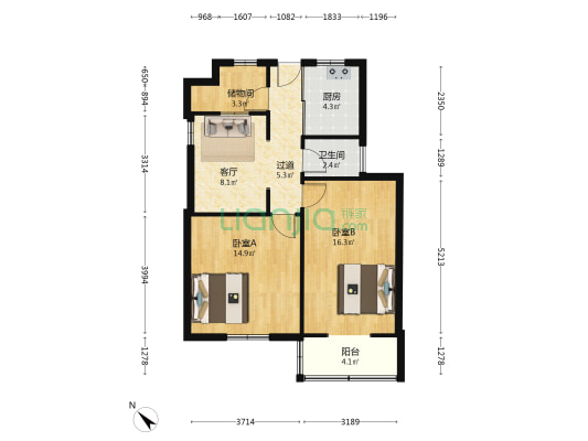 合作路20号 2室1厅1卫 80平方