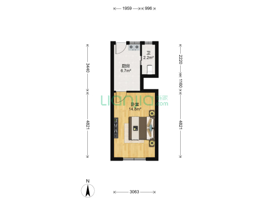 龙华小区 1室0厅1卫 32平方